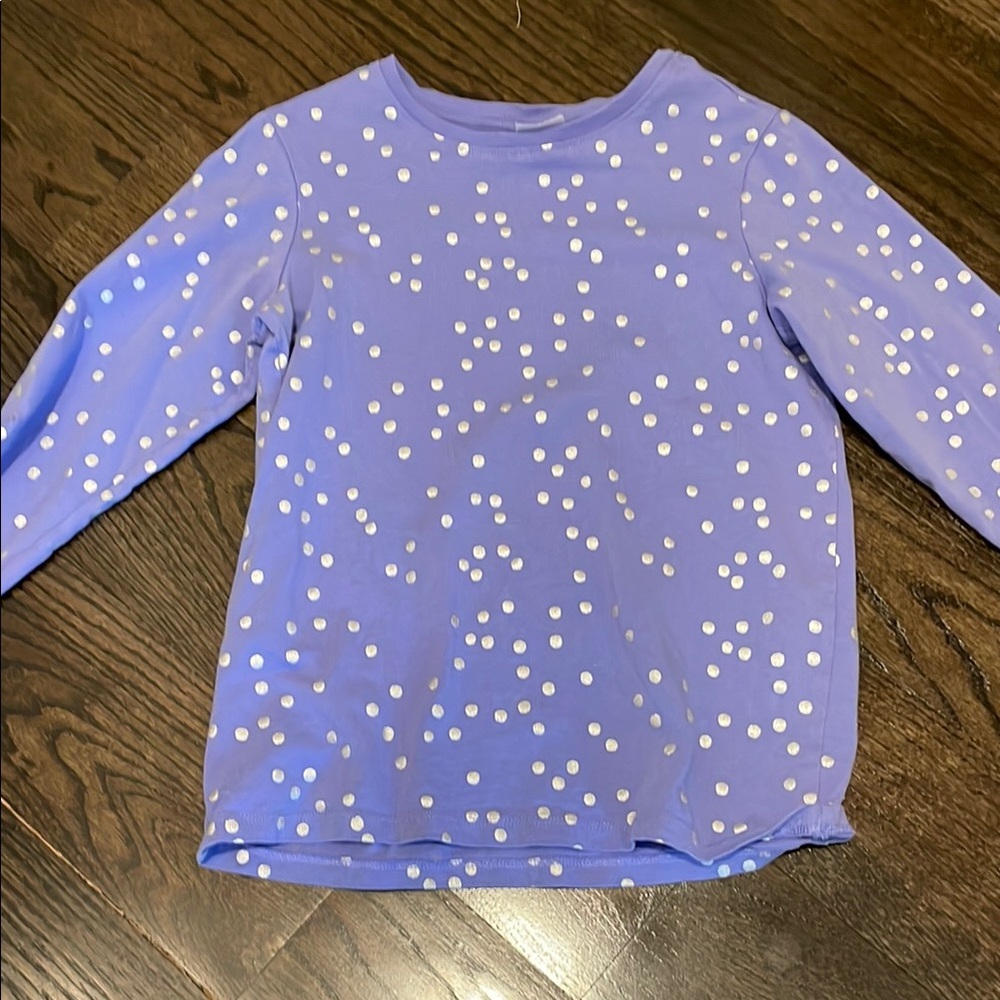 Hanna Andersson Purple and White Long Sleeve Tee